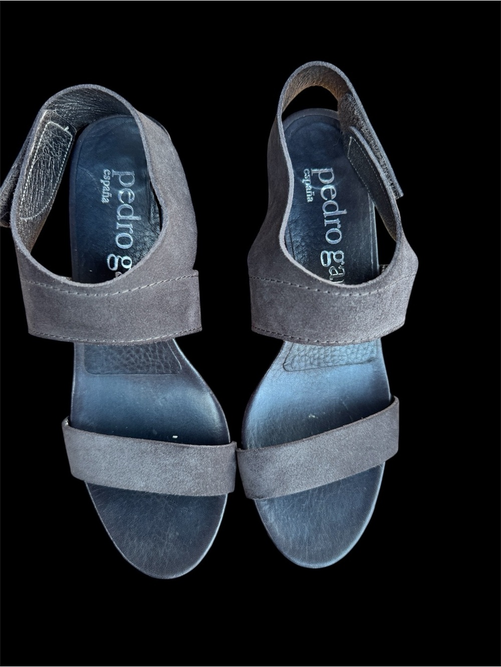 Pedro Garcia Brown Suede Two-Strap Slingback Sandals